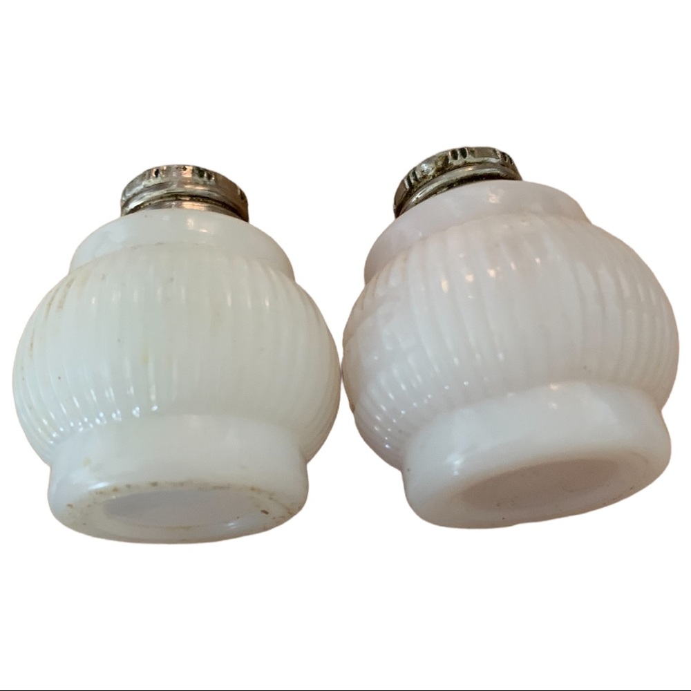 Vintage Milk Glass Salt & Pepper Shakers